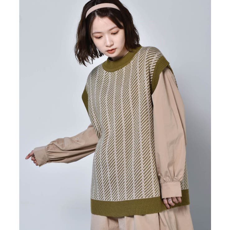 ■RETRO GIRL■ 柄JQリバーニットベスト | RETRO GIRL | 詳細画像17 