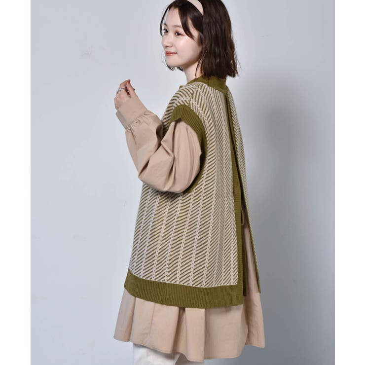 ■RETRO GIRL■ 柄JQリバーニットベスト | RETRO GIRL | 詳細画像18 