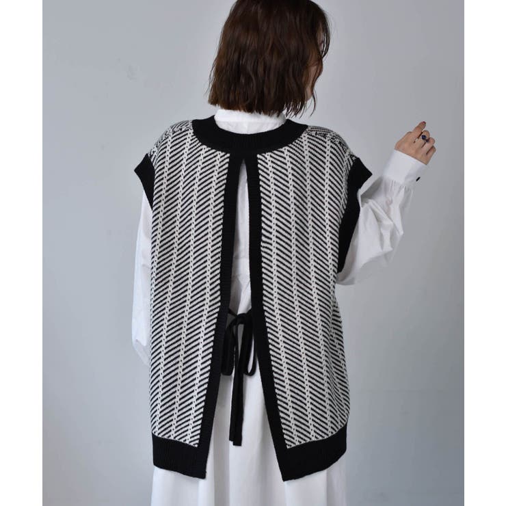 ■RETRO GIRL■ 柄JQリバーニットベスト | RETRO GIRL | 詳細画像5 