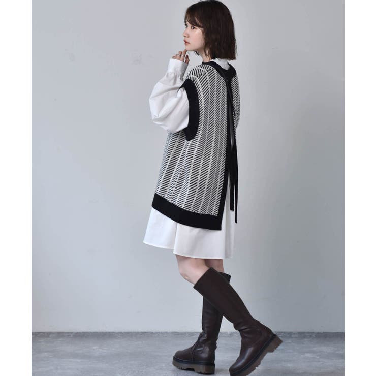 ■RETRO GIRL■ 柄JQリバーニットベスト | RETRO GIRL | 詳細画像7 