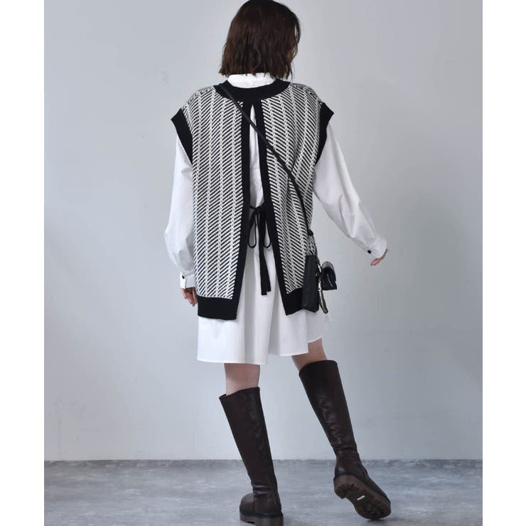 ■RETRO GIRL■ 柄JQリバーニットベスト | RETRO GIRL | 詳細画像8 