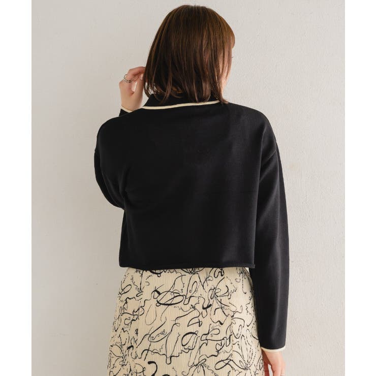 襟付きラインニットPO 【レトロガール】ニットプルオーバー/ショート丈トップス | RETRO GIRL | 詳細画像12 