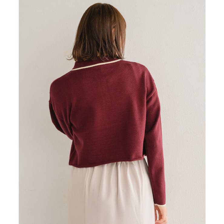 襟付きラインニットPO 【レトロガール】ニットプルオーバー/ショート丈トップス | RETRO GIRL | 詳細画像19 