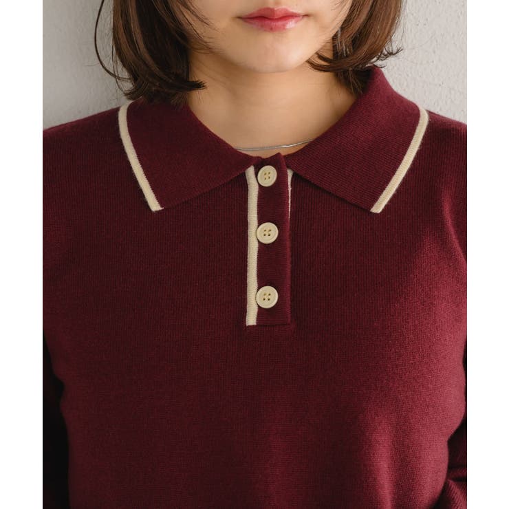 襟付きラインニットPO 【レトロガール】ニットプルオーバー/ショート丈トップス | RETRO GIRL | 詳細画像20 