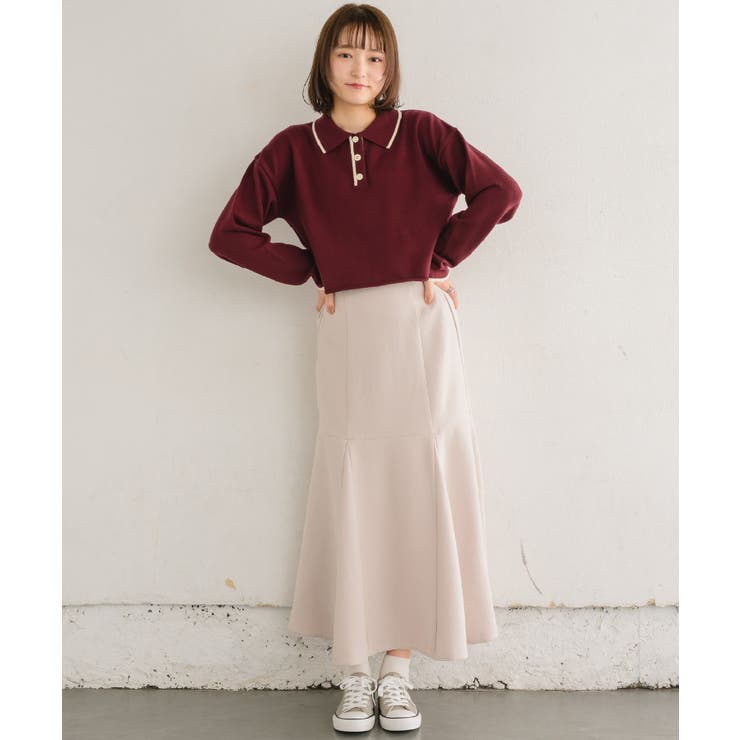 襟付きラインニットPO 【レトロガール】ニットプルオーバー/ショート丈トップス | RETRO GIRL | 詳細画像25 