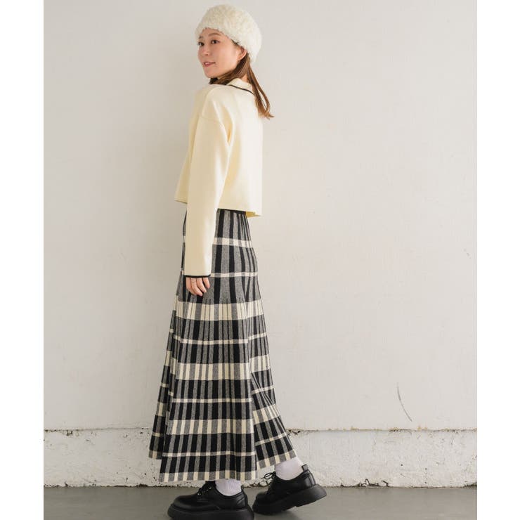 襟付きラインニットPO 【レトロガール】ニットプルオーバー/ショート丈トップス | RETRO GIRL | 詳細画像8 