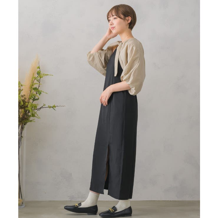ベルトボレロsetワンピ 2セットアイテム ロングキャミワンピース