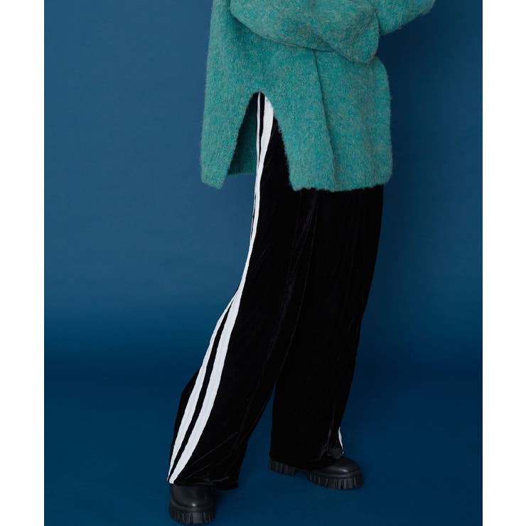 BLK1 | サイドラインベロアPT | RETRO GIRL