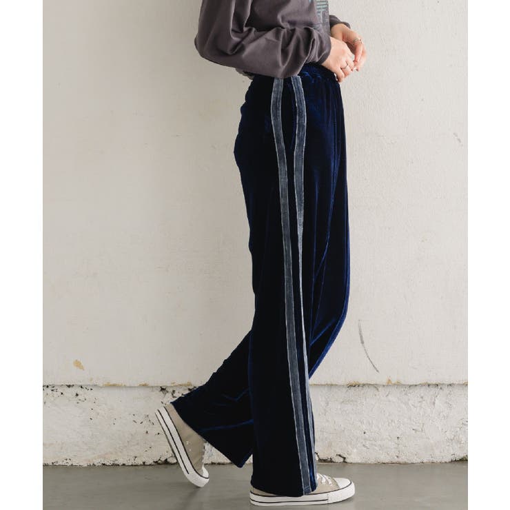 BLU2 | サイドラインベロアPT | RETRO GIRL