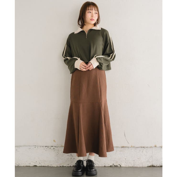 ラインハーフZIPトレーナー 【レトロガール】ショート丈トップス/スポーティー | RETRO GIRL | 詳細画像12 