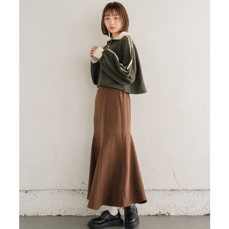 ラインハーフZIPトレーナー 【レトロガール】ショート丈トップス/スポーティー | RETRO GIRL | 詳細画像13 