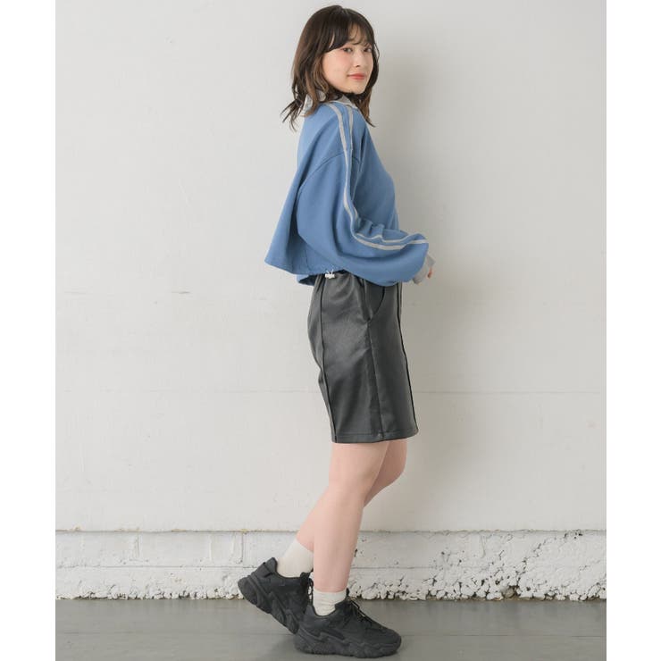 ラインハーフZIPトレーナー 【レトロガール】ショート丈トップス/スポーティー | RETRO GIRL | 詳細画像29 