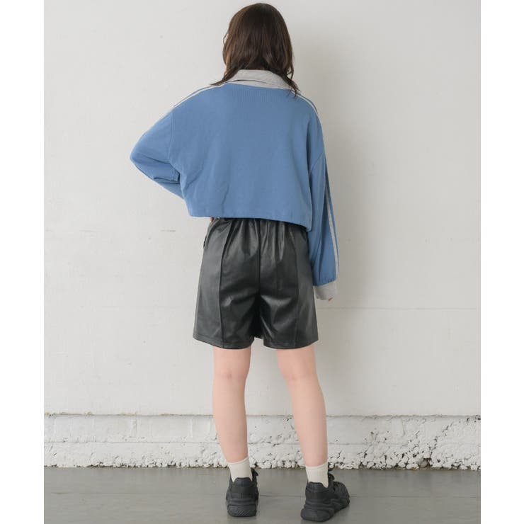 ラインハーフZIPトレーナー 【レトロガール】ショート丈トップス/スポーティー | RETRO GIRL | 詳細画像30 