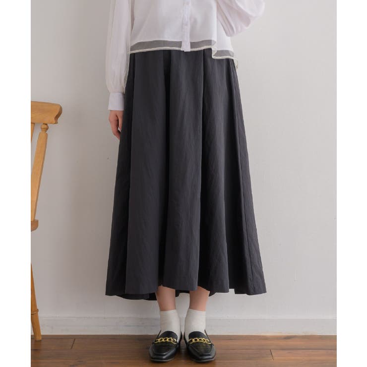 BLK1 | ナイロンアシメフレアSK | RETRO GIRL