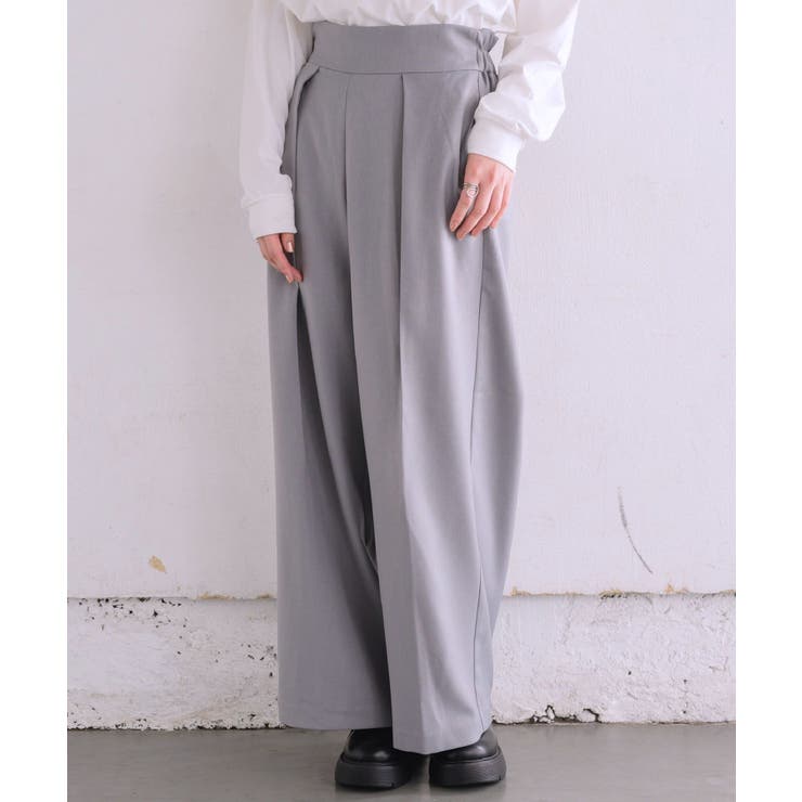 GRY1 | インタックワイドPT タックパンツ ワイドパンツ | RETRO GIRL