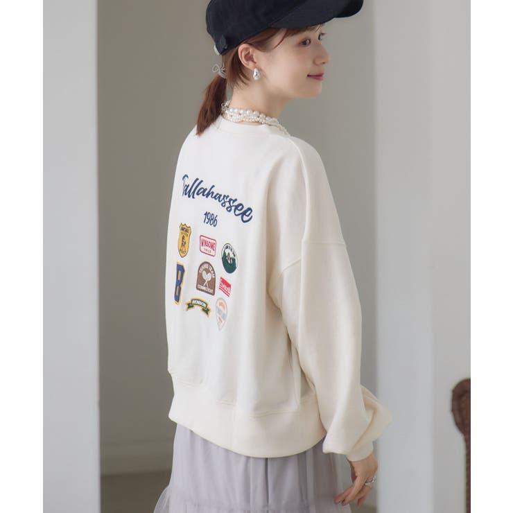 ワッペントレーナー[品番：RTGW0008479]｜RETRO GIRL（レトロ