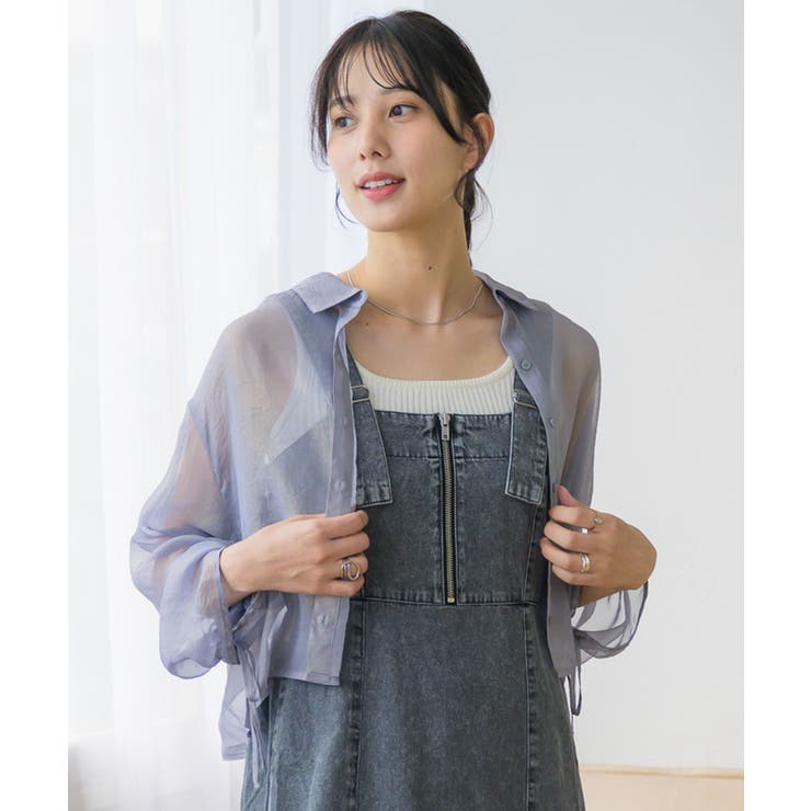 BLU0 | 箔プリントシャーリングSH | RETRO GIRL