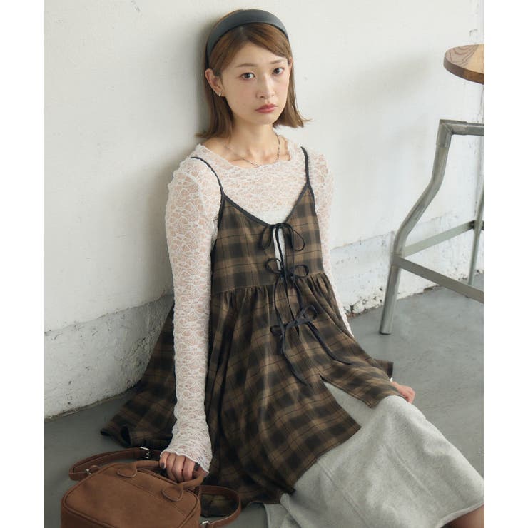 リボン2WAYチュニックキャミOP | RETRO GIRL | 詳細画像3 