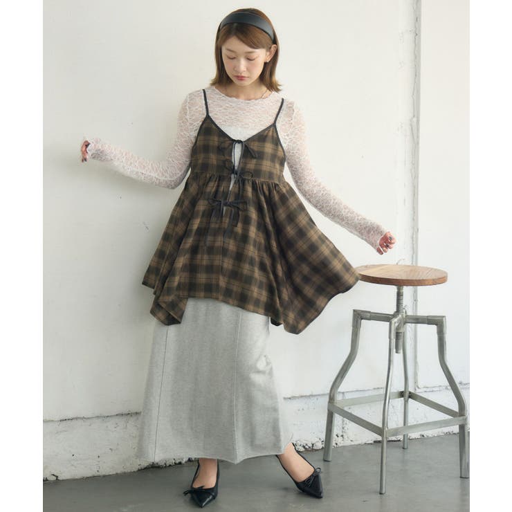 リボン2WAYチュニックキャミOP | RETRO GIRL | 詳細画像4 