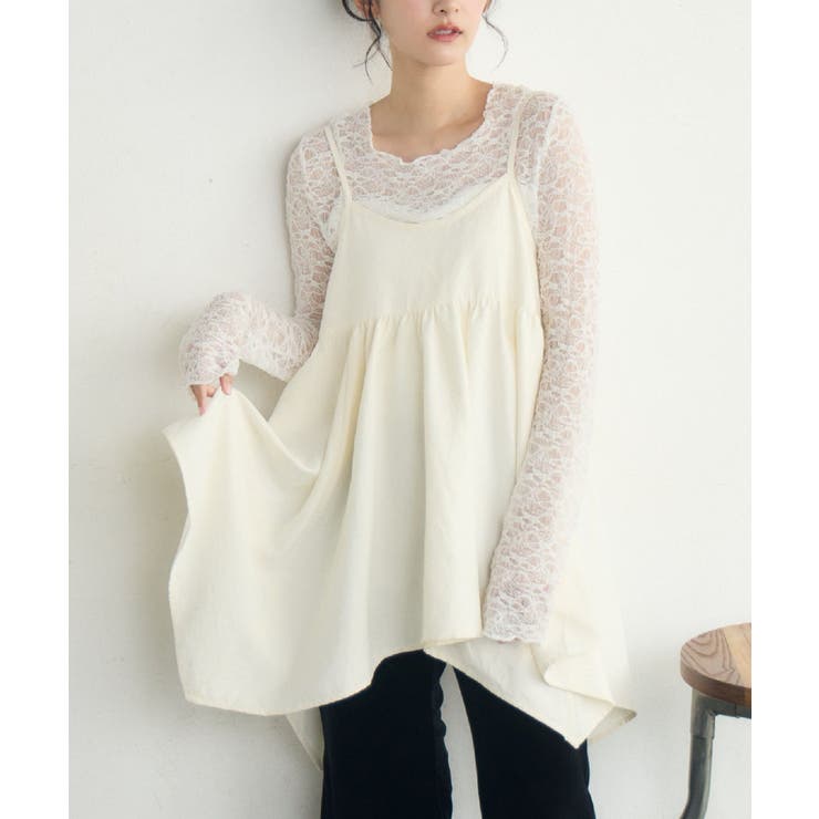 WHT4 | リボン2WAYチュニックキャミOP | RETRO GIRL