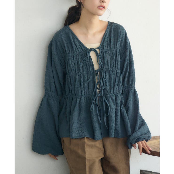 BLU2 | リボンペプラムギャザーBL | RETRO GIRL