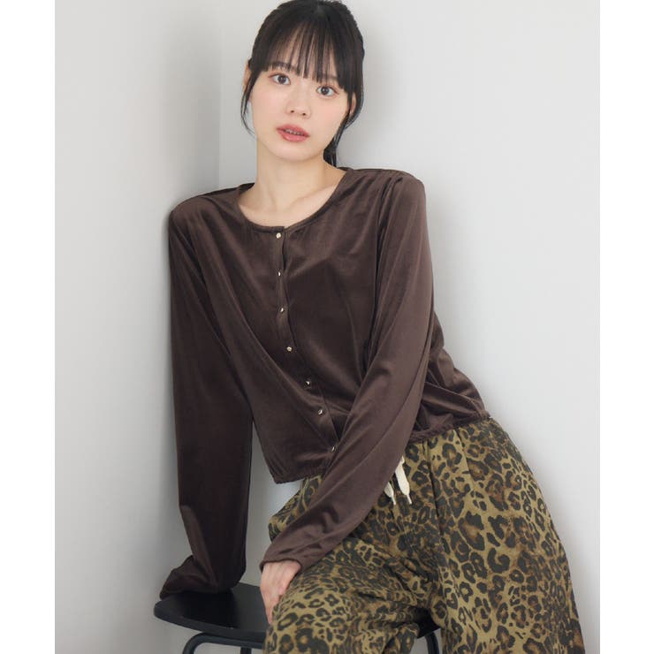 ベロア金釦カーデ | RETRO GIRL | 詳細画像2 
