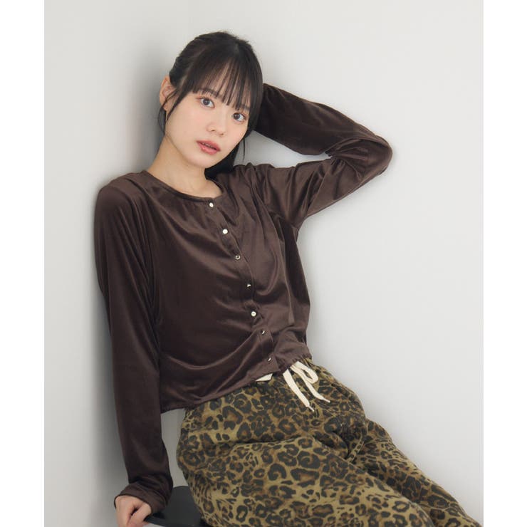 ベロア金釦カーデ | RETRO GIRL | 詳細画像3 