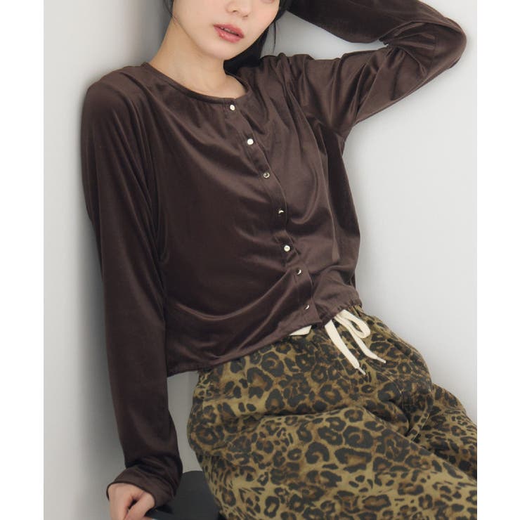 BRN0 | ベロア金釦カーデ | RETRO GIRL