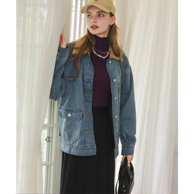 コーデュロイ衿デニムGジャン | RETRO GIRL | 詳細画像21 