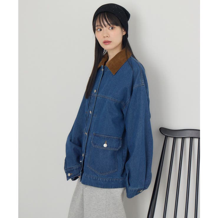 コーデュロイ衿デニムGジャン | RETRO GIRL | 詳細画像30 