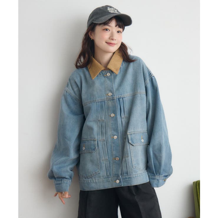 コーデュロイ衿デニムGジャン | RETRO GIRL | 詳細画像9 