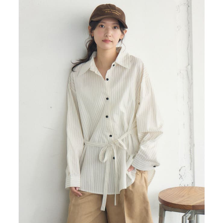 ストライプウエストリボンシャツ | RETRO GIRL | 詳細画像17 