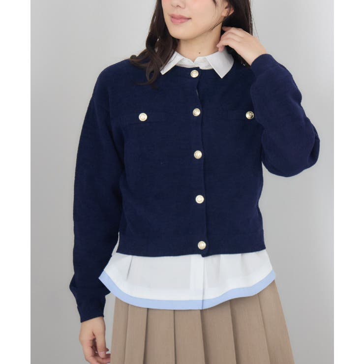 BLU0 | モール金釦カーデ | RETRO GIRL