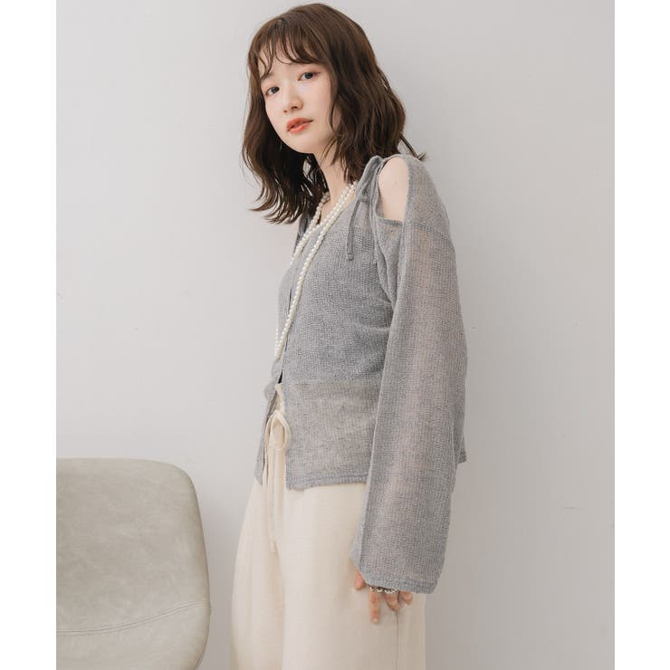 【前後2way】肩スリットメランジカーデ | RETRO GIRL | 詳細画像28 