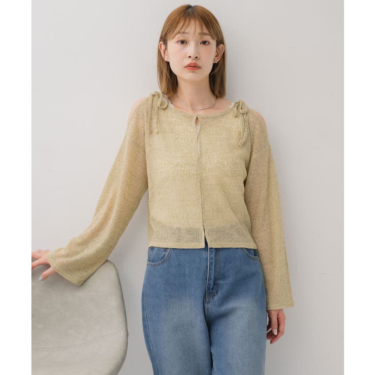 【前後2way】肩スリットメランジカーデ | RETRO GIRL | 詳細画像9 