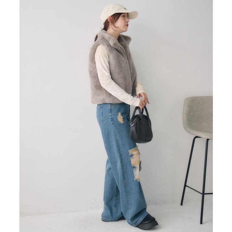 ファーショートベスト | RETRO GIRL | 詳細画像20 