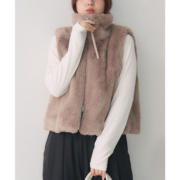 BRN1 | ファーショートベスト | RETRO GIRL