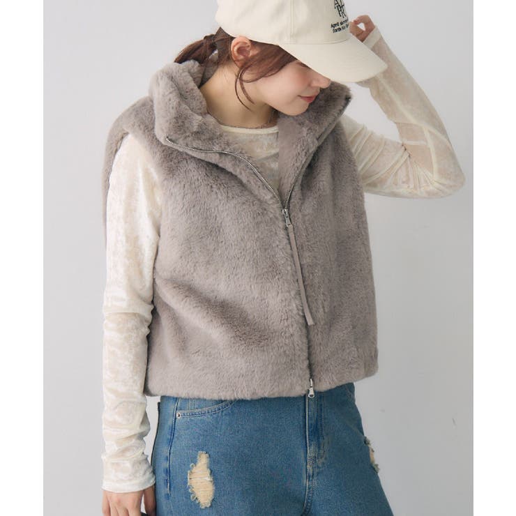 BEG0 | ファーショートベスト | RETRO GIRL