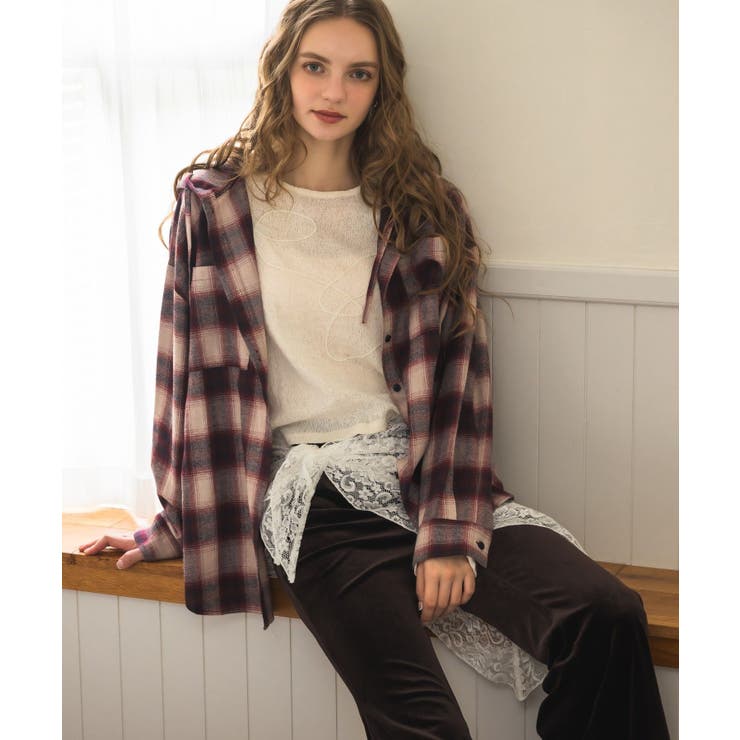 チェックフーディーBIGSH | RETRO GIRL | 詳細画像8 