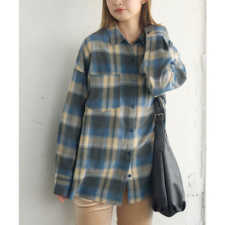 C/BLU | チェックBIGシャツ | RETRO GIRL