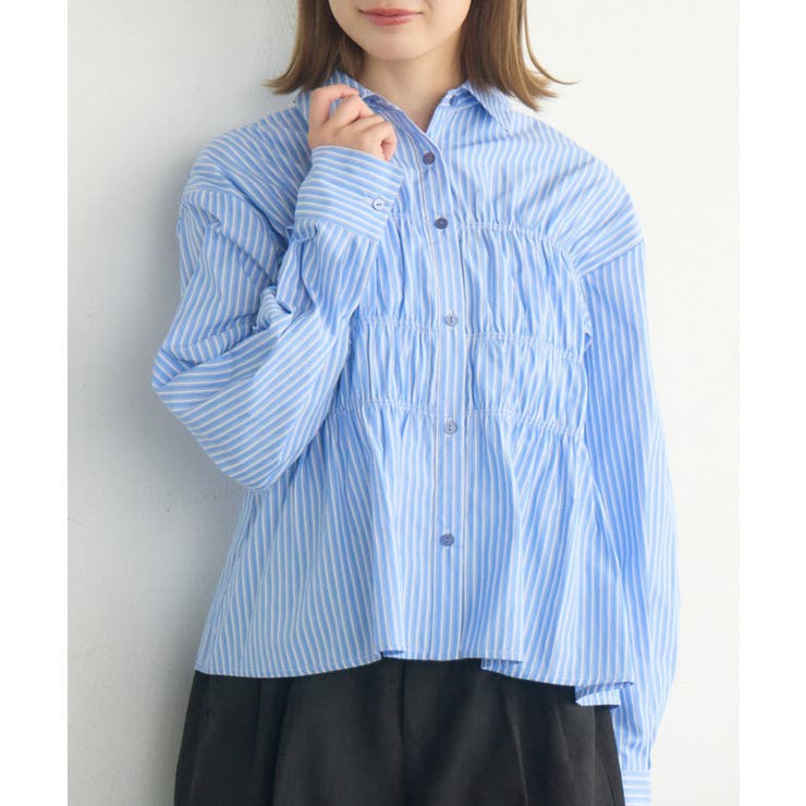 P/BLU | シャーリングペプラムSH | RETRO GIRL