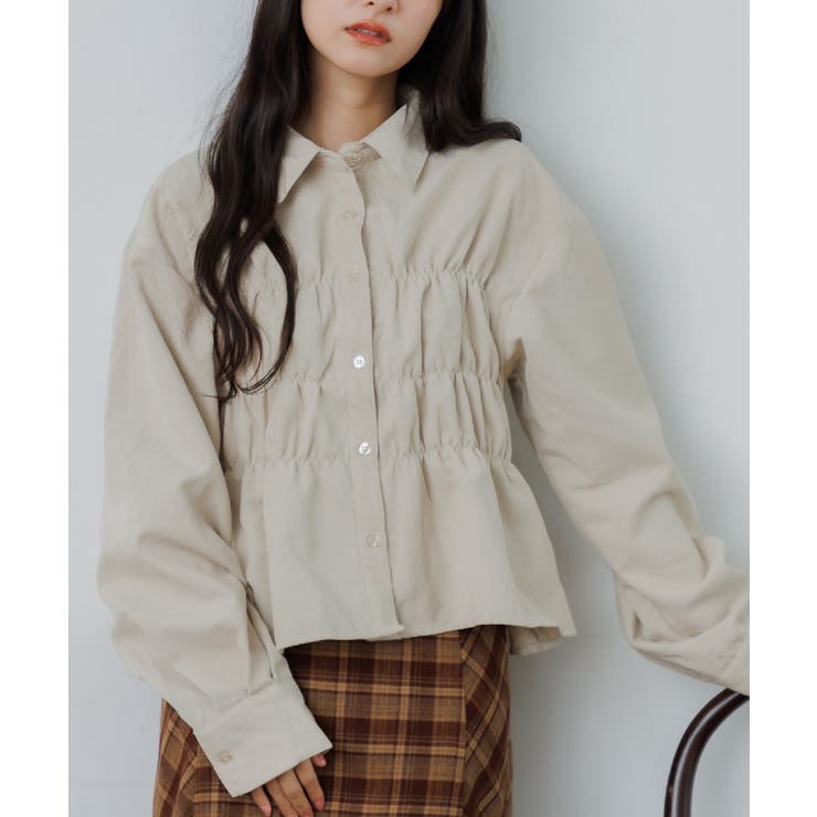 WHT4 | コーデュロイギャザーシャツ | RETRO GIRL