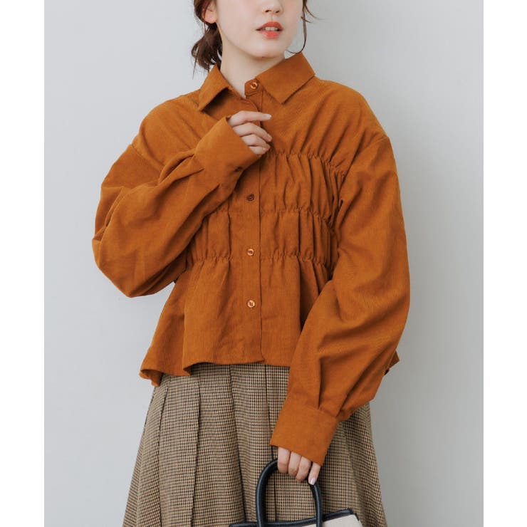 BRN0 | コーデュロイギャザーシャツ | RETRO GIRL