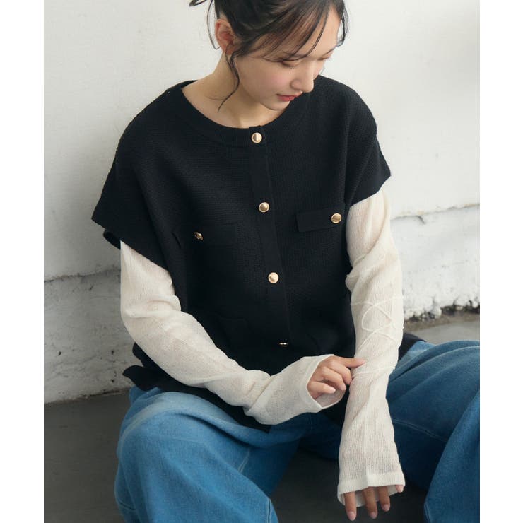 BLK1 | ツイードライクNTベスト | RETRO GIRL