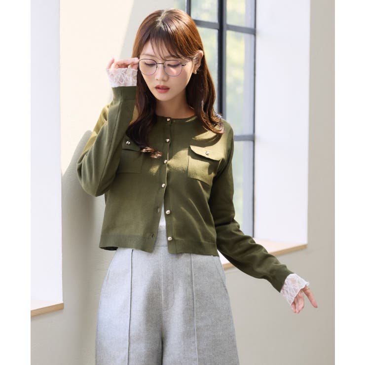 GRN0 | 金ボタンニットカーデ | RETRO GIRL