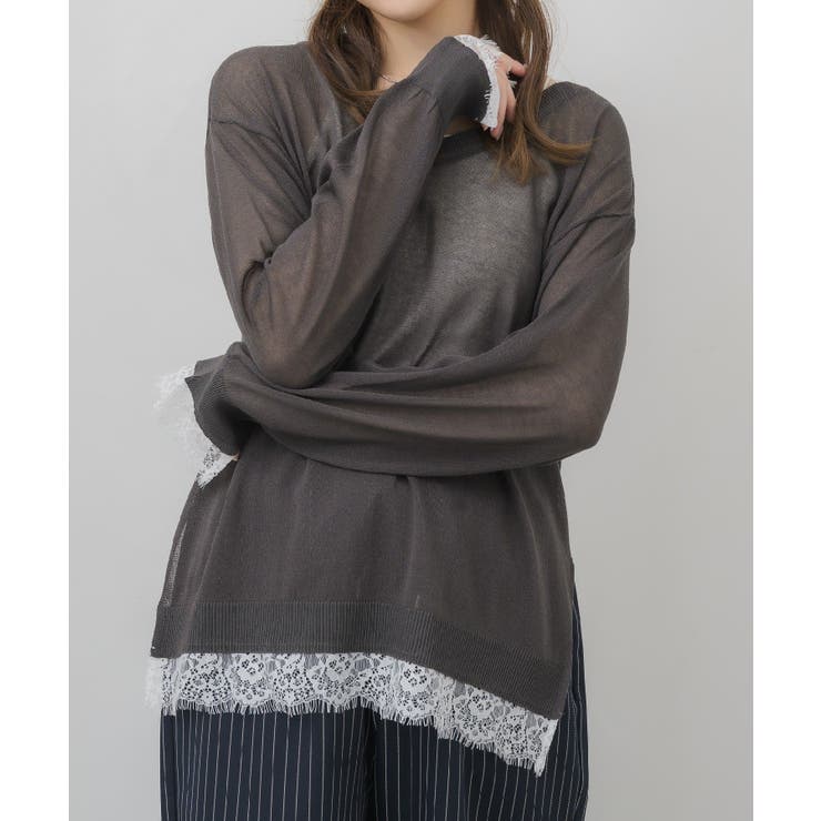 GRY2 | レースドッキングシアーニット | RETRO GIRL