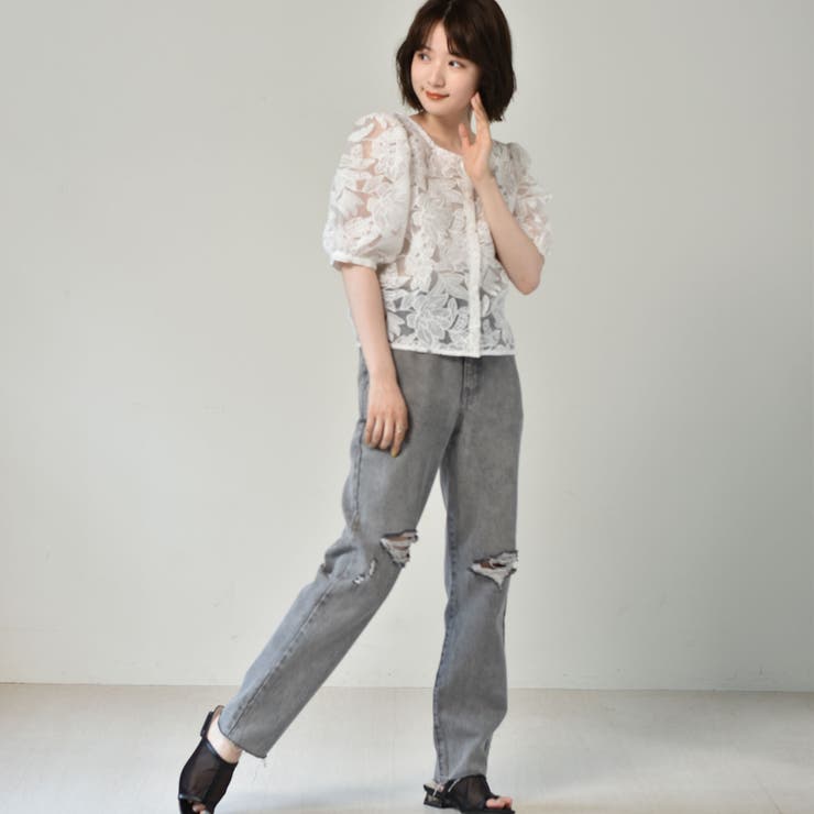 ◎RETRO GIRL◎ 花柄オーガンジーBL[品番：RTGW0004483]｜RETRO