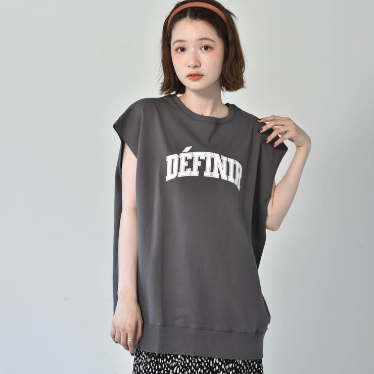 チャコール | ◎RETRO GIRL◎ カレッジロゴウラケノースリ | RETRO GIRL