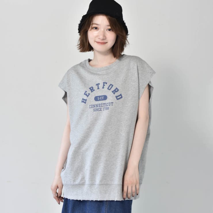 ライトグレー | ◎RETRO GIRL◎ カレッジロゴウラケノースリ | RETRO GIRL