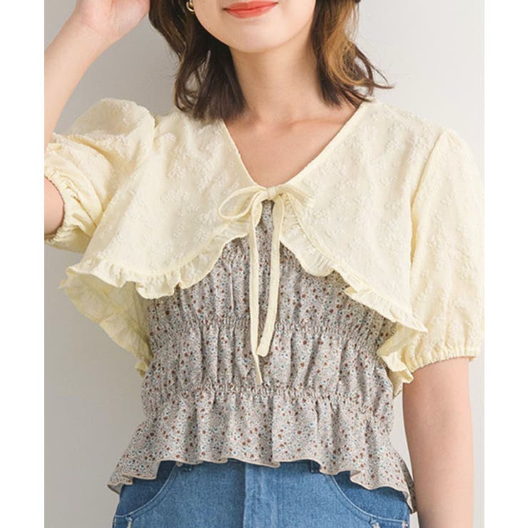 【感謝価格】 ボレロSET花柄ビスチェ[品番：RTGW0007007]｜RETRO GIRL（レトロ シャツ/ブラウス(長袖/七分)